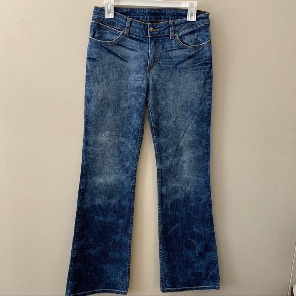 Vintage Y2K Lix Jeans Bootcut Paint Splatter Fading Ombré